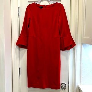 Talbots Red Shift Knit Dress with 3 Qurter length Sleeves sz.4